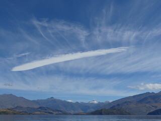 Naklejka na ściany i meble Long White Cloud Wanaka New Zealand Closeup