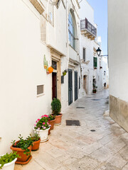 Fototapeta na wymiar White houses in Locorotondo, Puglia