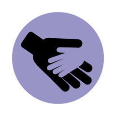 Obraz premium hands support charity together pictogram block silhouette icon icon