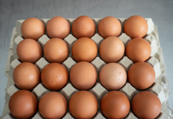 Close up of an egg carton