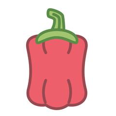 Isolated peppers food healthy nutrition icon - vector