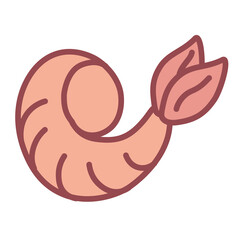 Isolated shrimp food healthy nutrition icon - vector