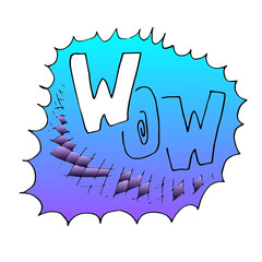 Lettering wow . Comics book balloon. Bubble icon speech phrase. Cartoon font label tag expression. Comic text sound effects. Sounds vector illustration.