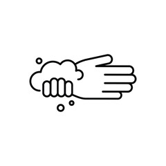 Vector illustration icon with the motif of hand washing