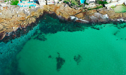 Panoramic  Aerial Drone View Bondi Beach Sydney NSW Australia