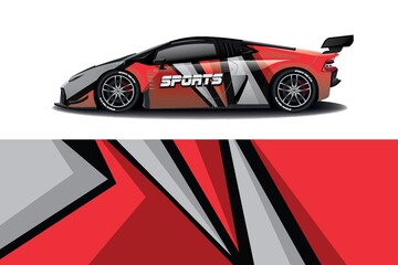 Sports car wrapping decal design