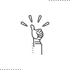 Obraz premium Feedback thumbs up vector icon in outline