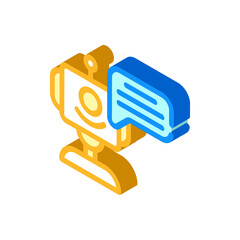 robot astronaut isometric icon vector isolated illustration