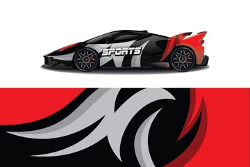 Plakat Sports car wrapping decal design