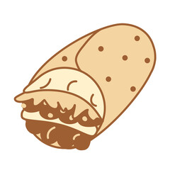 Isolated creppe food bakery delicious icon - Vector