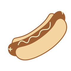 Isolated hot dog food bakery delicious icon - Vector