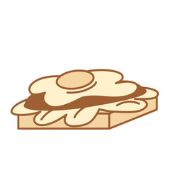 Isolated egg sanwich food bakery delicious icon - Vector