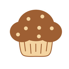 Isolated muffin food bakery delicious icon - Vector