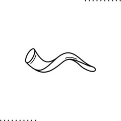 a Shofar for Yom Kippur vector icon in outline