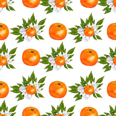 hand painted watercolor orange in a surface pattern design, perfect to use on the web or in print