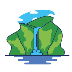Isolated gocta Peru landscape travel icon- Vector