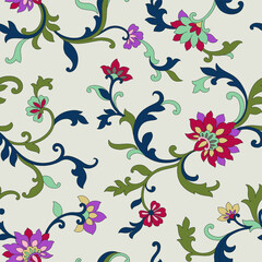 Jacobean Print Pattern Seamless,embroidery style, vintage, old, retro style.