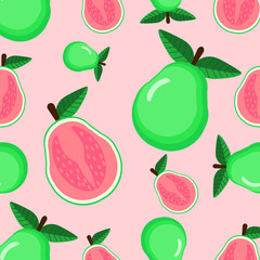 seamless cute guava pattern