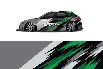 Naklejka premium Sports car wrapping decal design 