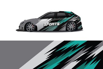 Naklejka premium Sports car wrapping decal design 