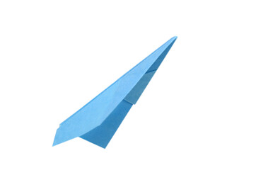 a paper airplane on white background with clipping path