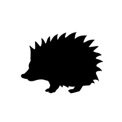 Hedgehog silhouette. Vector icon of forest animal.