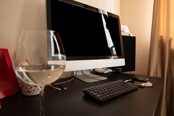 computer monitor and mouse