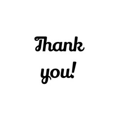 Text Thank you! on a white background. Lettering illustration