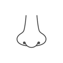 Nose line icon. Thin line vector illustration isolated on white