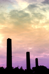 sunset over the city