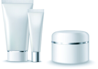 realistic illustration of cosmetic jar on background