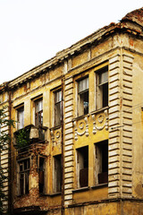 old ruins of a house of the early 20th century europe