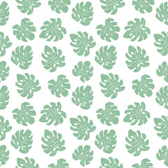 seamless pattern with monstera leaves
