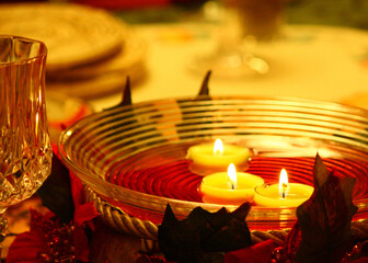 christmas candles on the table