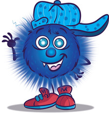 Fuzzy Blue Monster Kid