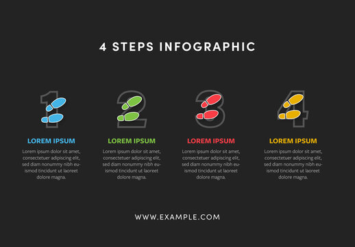 Simple Infographic Layout with Foot Prints Illustrations