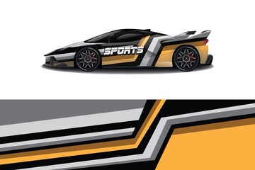 Fototapeta premium Sports car wrapping decal design 