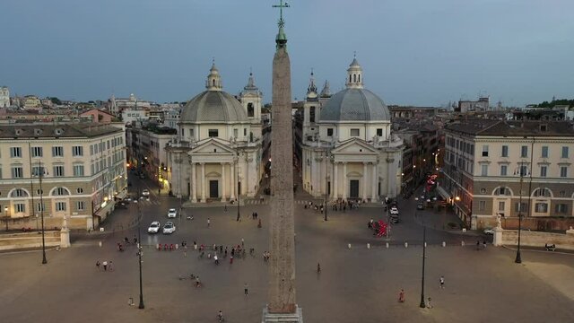 ROMA - PIAZZA POPOLO DI SERA