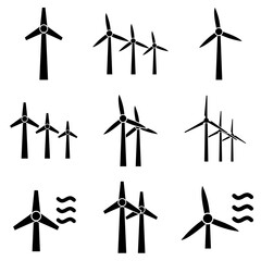 Wind turbine vector icon.Wind power, logo isolated on white background