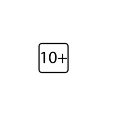 Age limit Ten plus squared icon eps ten