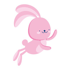 jump rabbit animal cartoon isolated icon style
