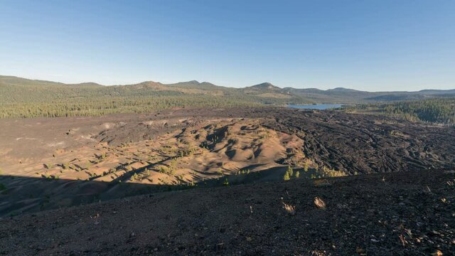  Timelapse tracking shot of evening light at Painted Dunes in Lassen Volcanic National Park, California