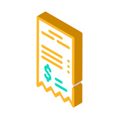 betting receipt isometric icon vector isolated illustration