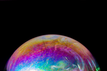 soap bubble on a black background