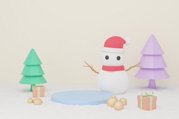 Minimal 3d rendering scene with composition empty cylinder blue podium for product and abstract background. mock up geometric shape in pastel colors. platforms for cosmetic 3d illustration