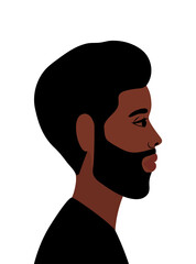 black man cartoon in side view vector design