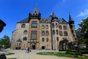 Fototapeta na wymiar Der Schlossplatz von Wernigerode. Schloss, Sachsen-Anhalt, Deutschland, Europa
