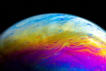 soap bubble on a black background
