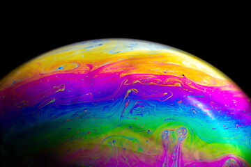 soap bubble on a black background
