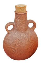 clay jug handmade isolated on white